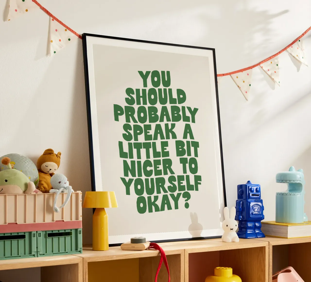 Vous devriez probablement vous parler un peu plus gentiment à vous-même poster avec cadre en aluminium de THE MOTIVATED TYPE