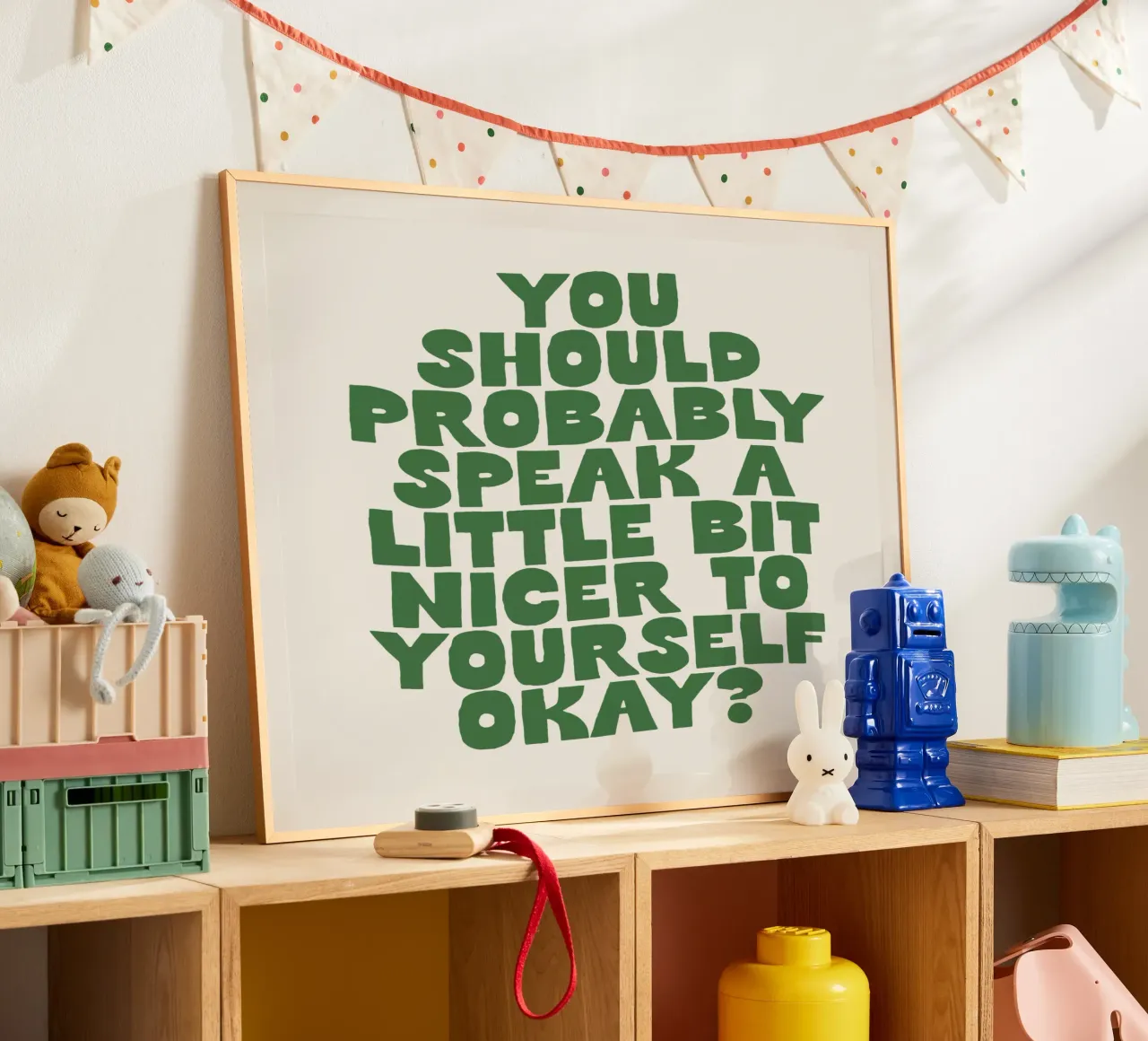 Vous devriez probablement vous parler un peu plus gentiment à vous-même poster avec cadre en aluminium de THE MOTIVATED TYPE