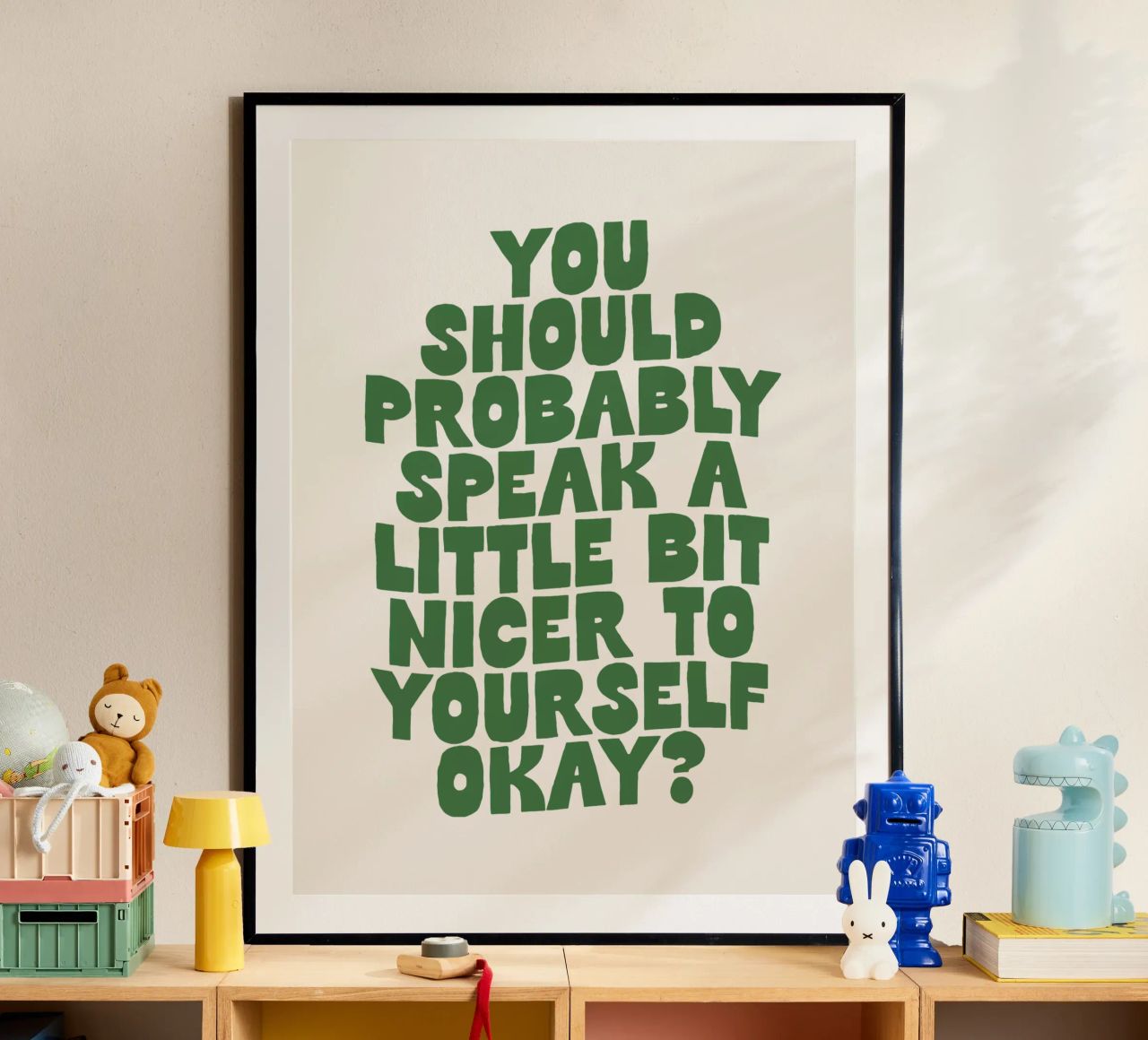 Probabilmente dovreste parlare in modo un po' più gentile con voi stessi poster da THE MOTIVATED TYPE