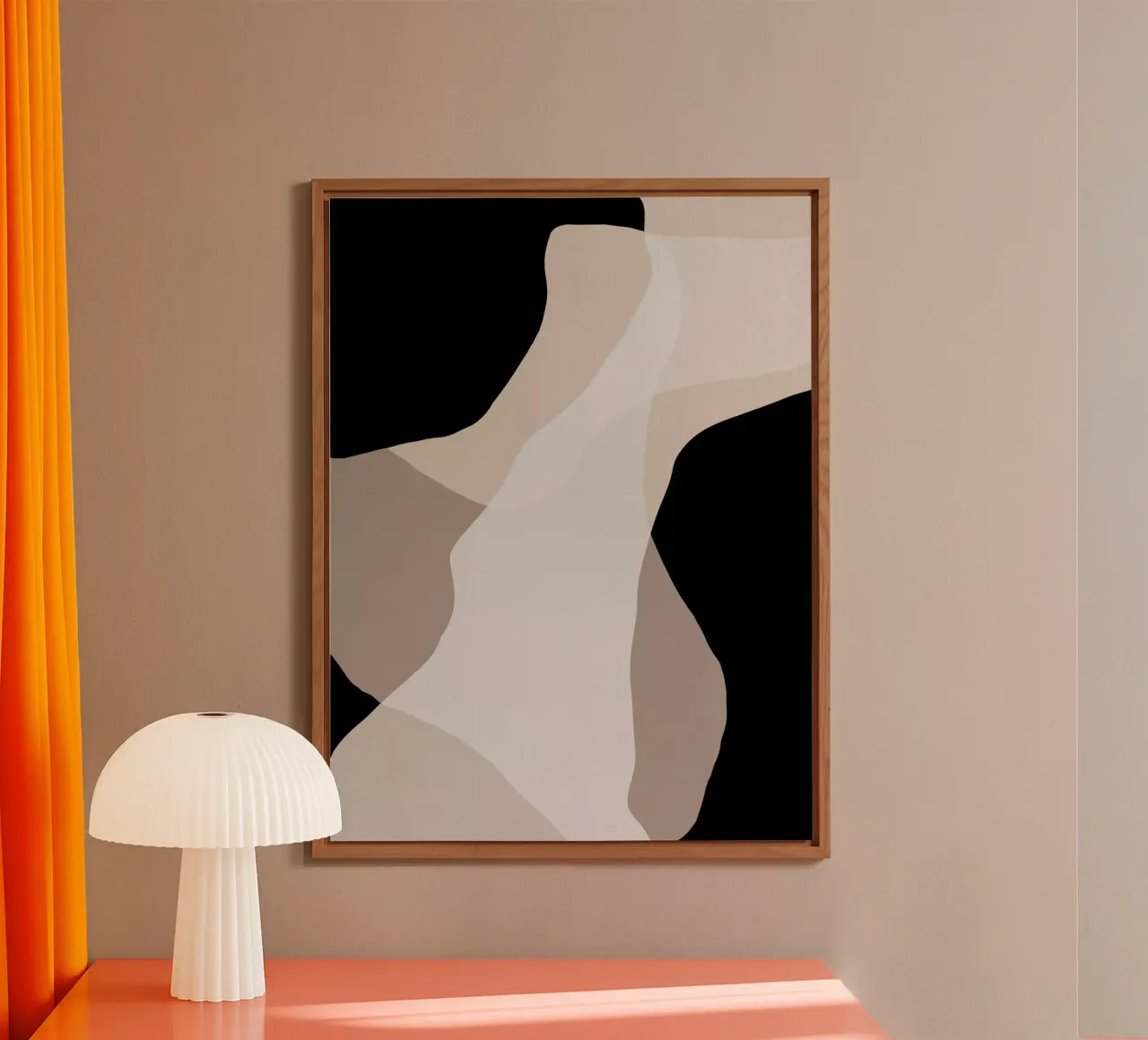 Shapes 6 | Neutral & Black Minimal Shape Abstract alluminio dibond da sabidussi