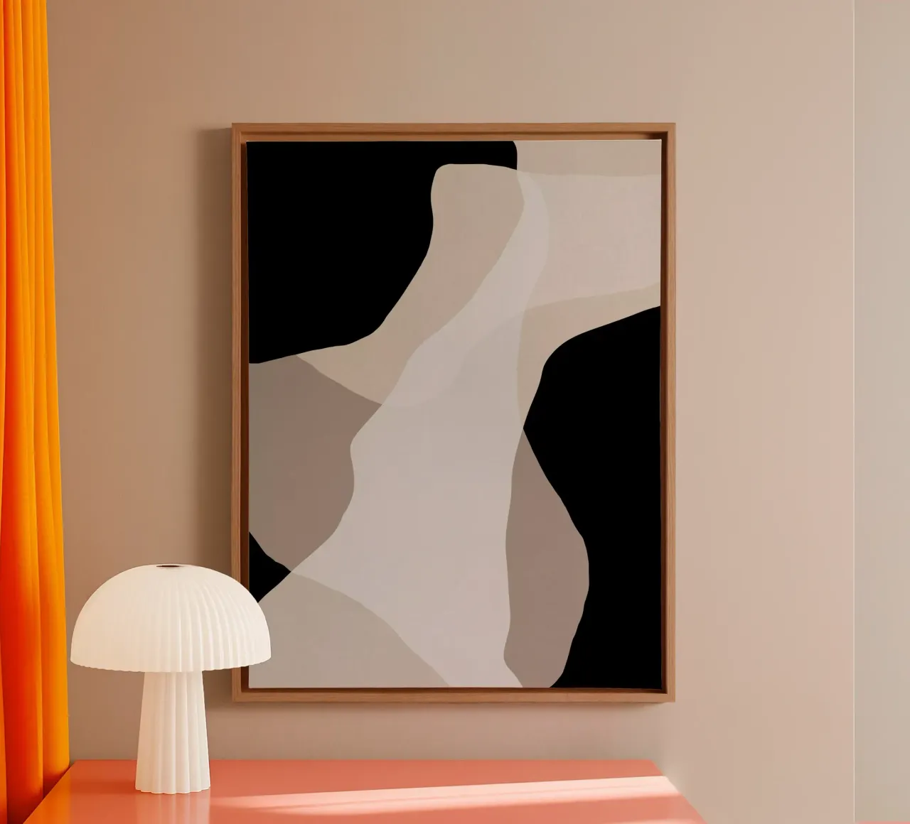 Shapes 6 | Neutral & Black Minimal Shape Abstract canvas by sabidussi