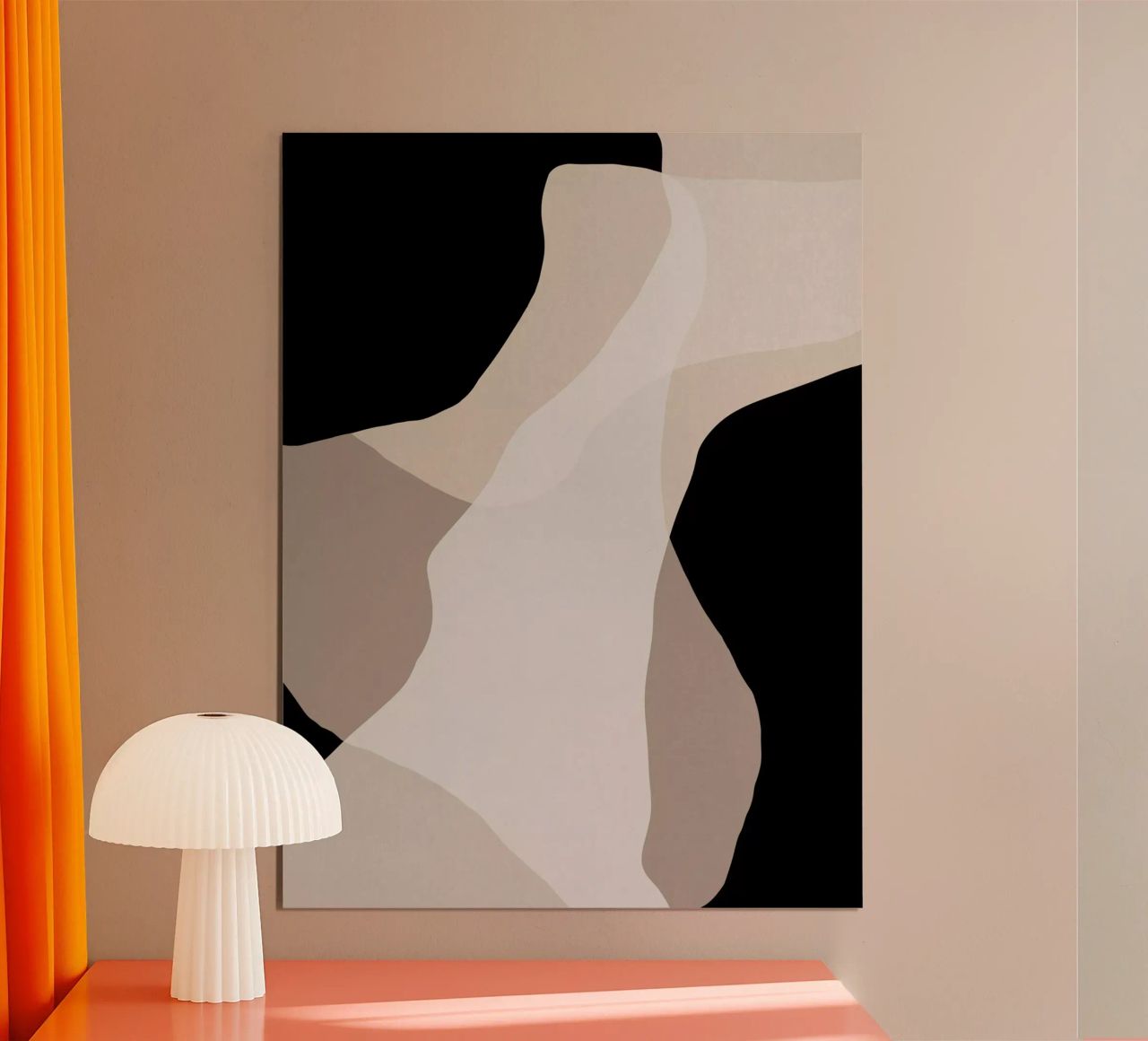 Shapes 6 | Neutral & Black Minimal Shape Abstract poster da sabidussi