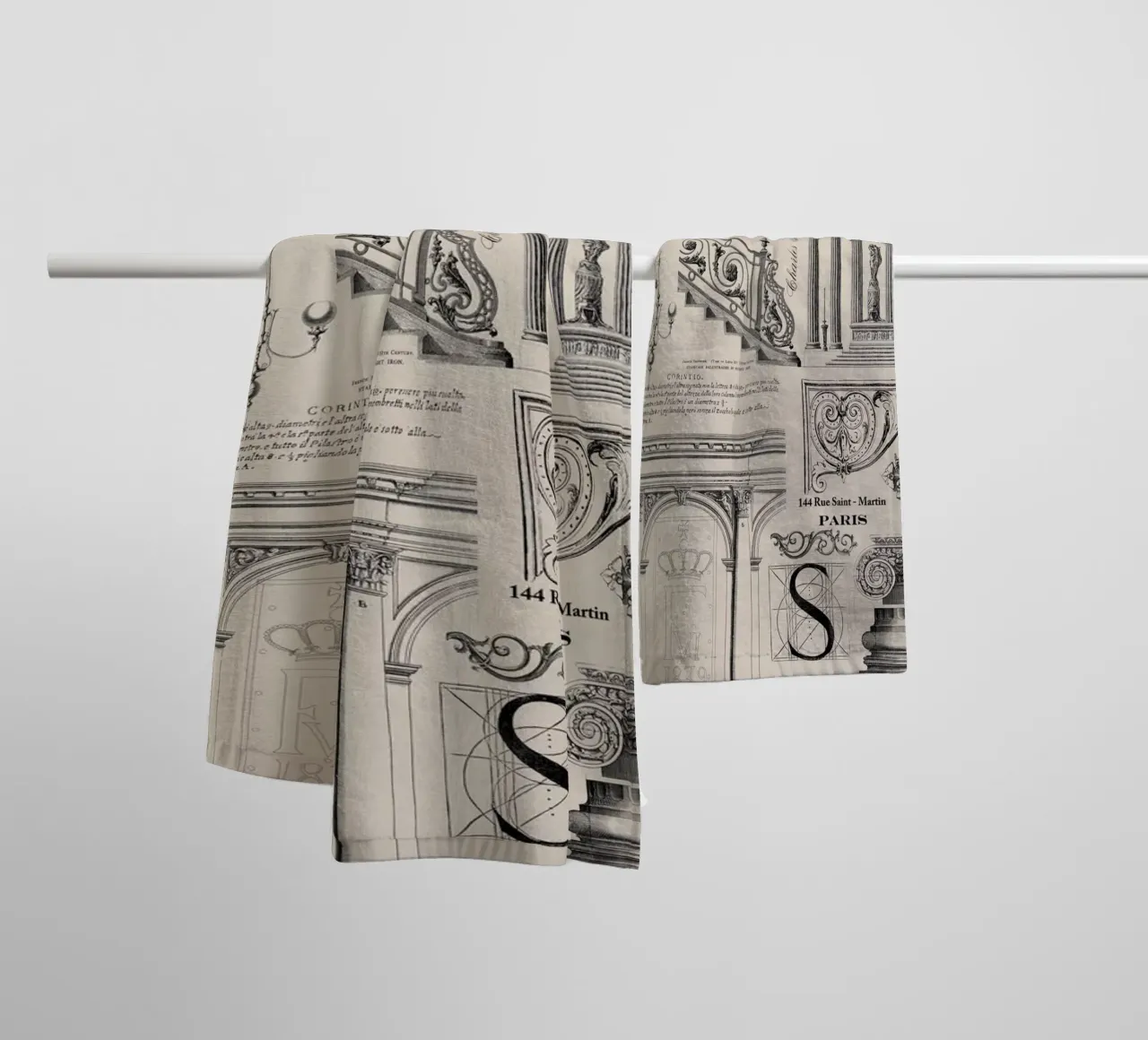 Vintage World Of Architecture towel by Andrea Haase Vintage World