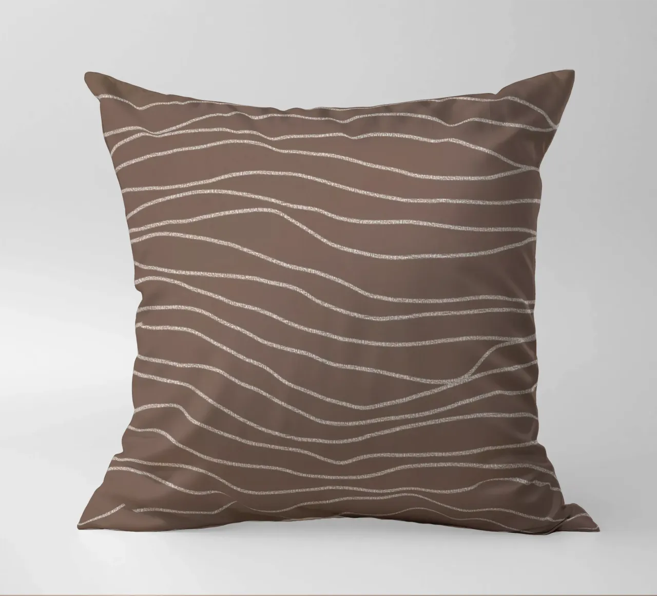 Minimal Chalk Lines on Brown | Abstract Landscape cuscino da sabidussi