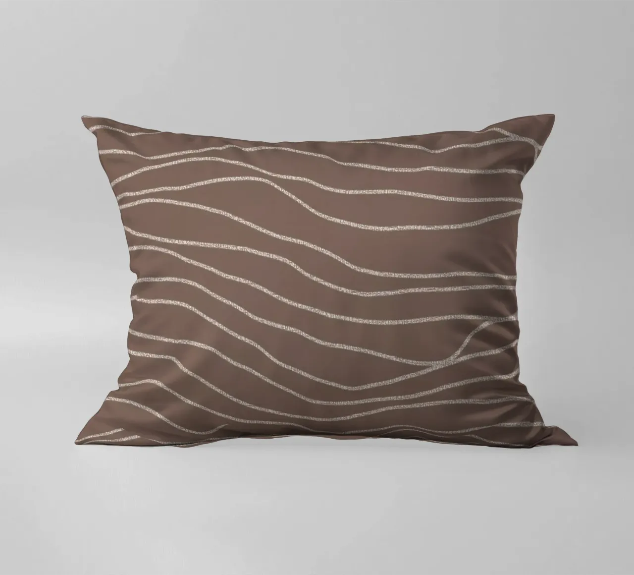 Minimal Chalk Lines on Brown | Abstract Landscape cuscino da sabidussi