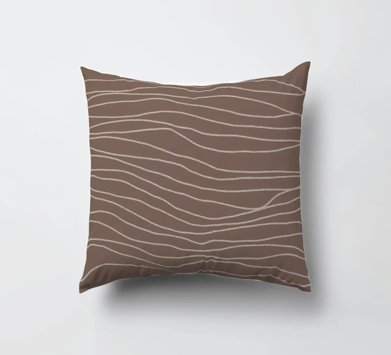 Minimal Chalk Lines on Brown | Abstract Landscape cuscino da sabidussi