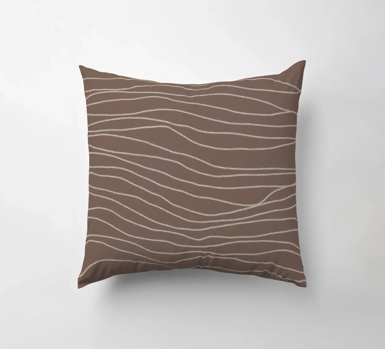 Minimal Chalk Lines on Brown | Abstract Landscape cuscino da sabidussi