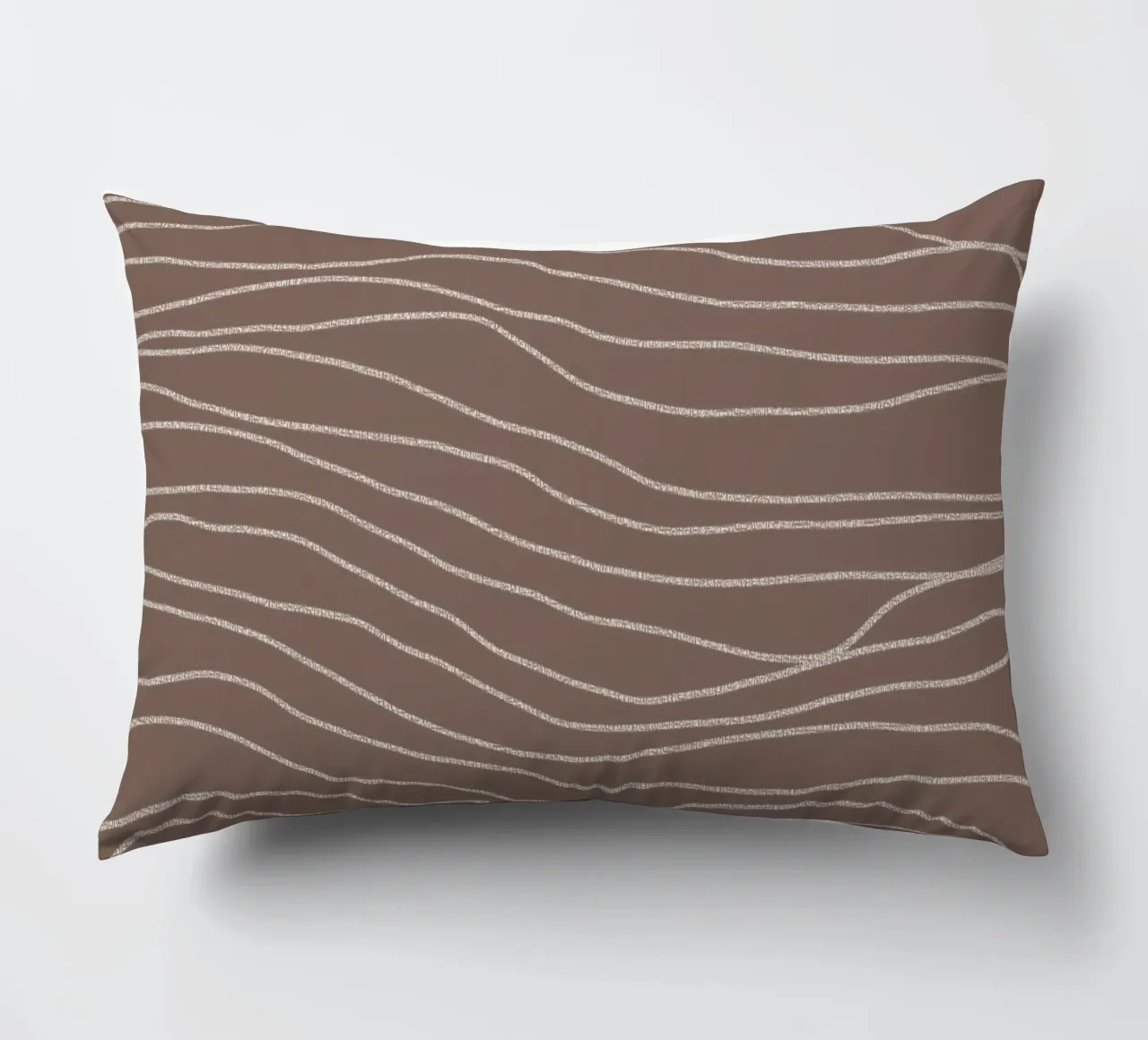 Minimal Chalk Lines on Brown | Abstract Landscape cuscino da sabidussi