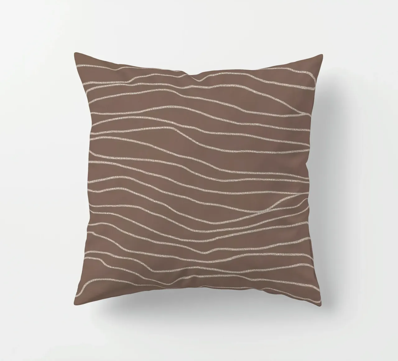 Minimal Chalk Lines on Brown | Abstract Landscape cuscino da sabidussi