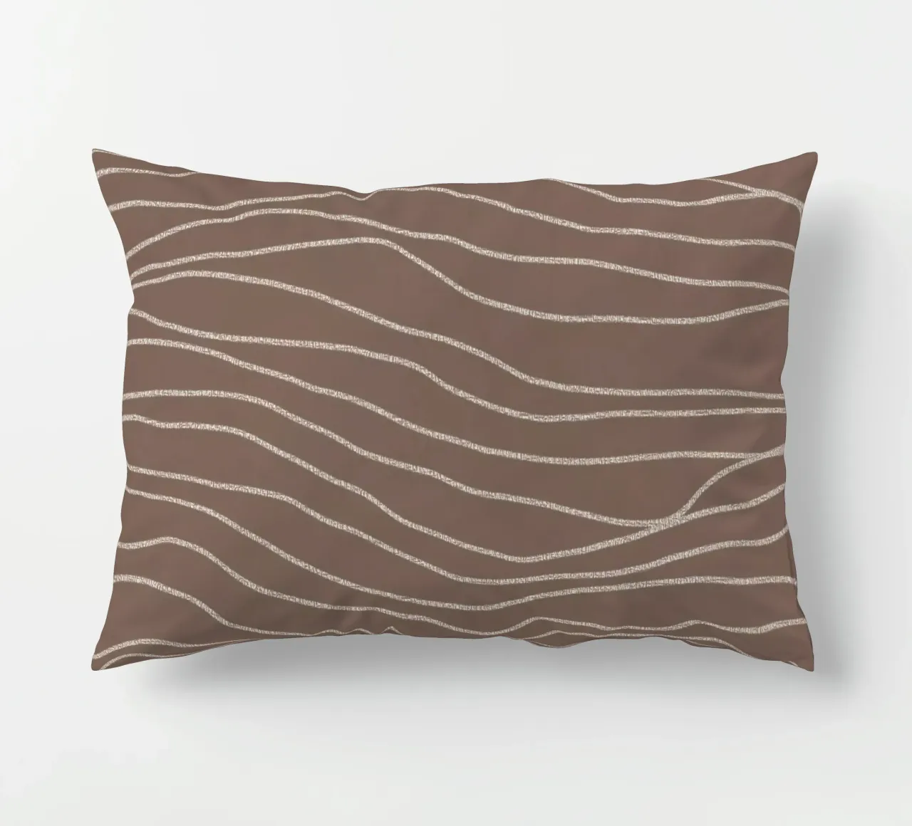Minimal Chalk Lines on Brown | Abstract Landscape cuscino da sabidussi
