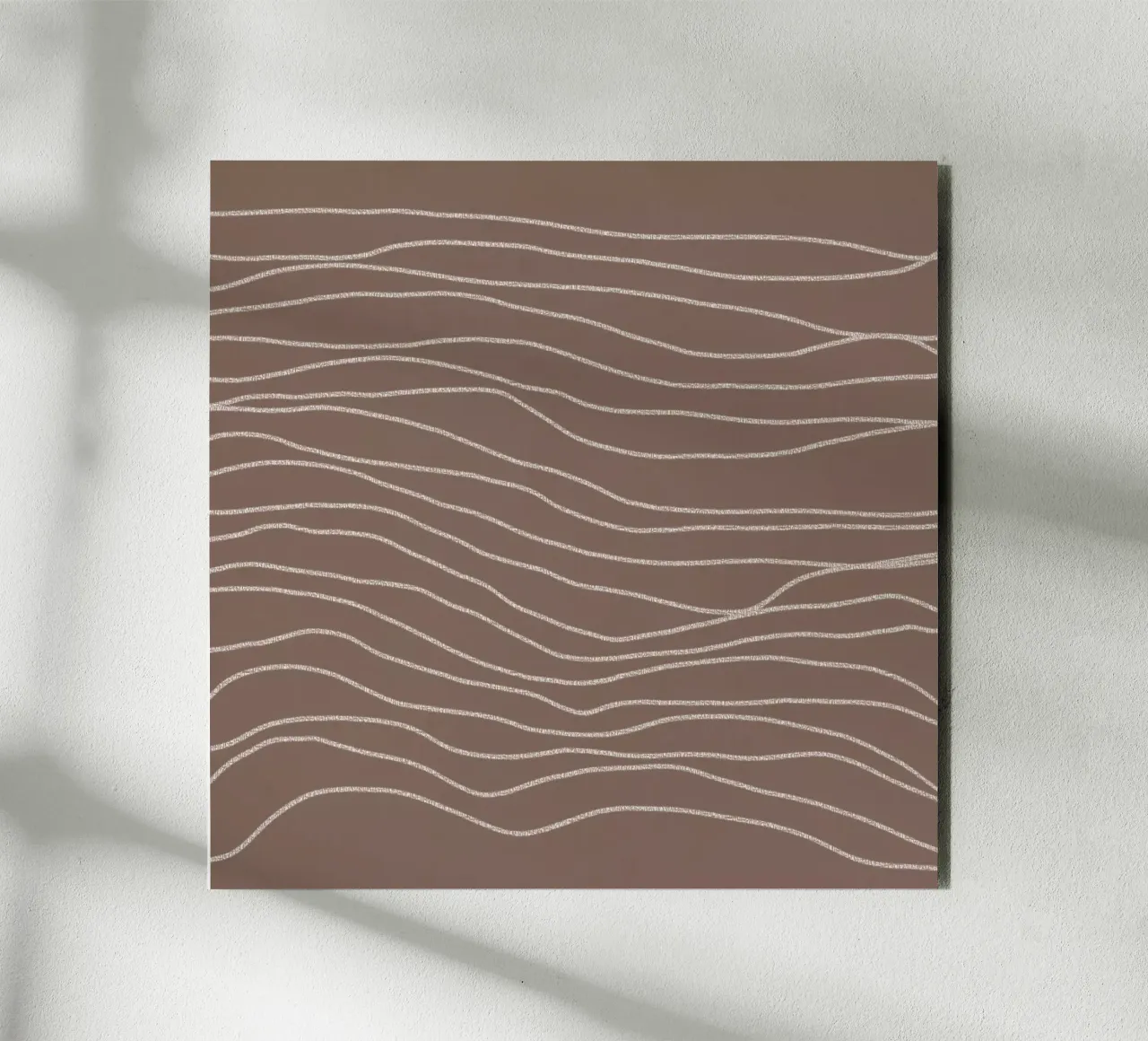 Minimal Chalk Lines on Brown | Abstract Landscape alluminio dibond da sabidussi