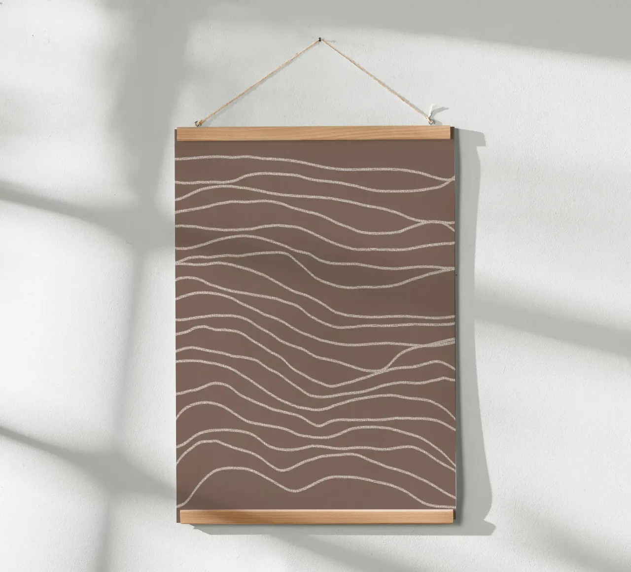 Minimal Chalk Lines on Brown | Abstract Landscape carta hahnemühle da sabidussi