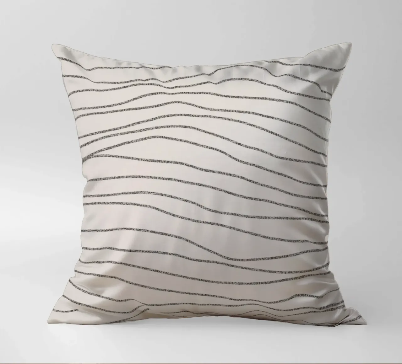 Minimal Charcoal Lines on Light Neutral | Abstract Landscape cuscino da sabidussi