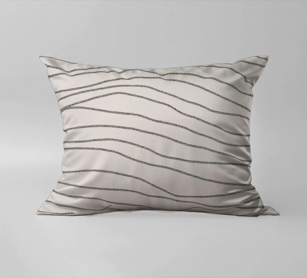 Minimal Charcoal Lines on Light Neutral | Abstract Landscape cuscino da sabidussi
