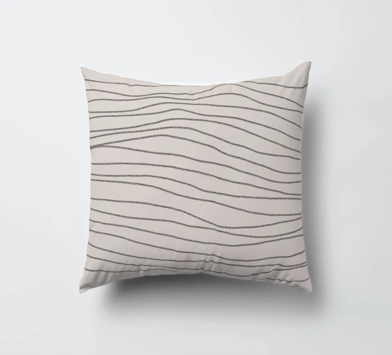 Minimal Charcoal Lines on Light Neutral | Abstract Landscape cuscino da sabidussi