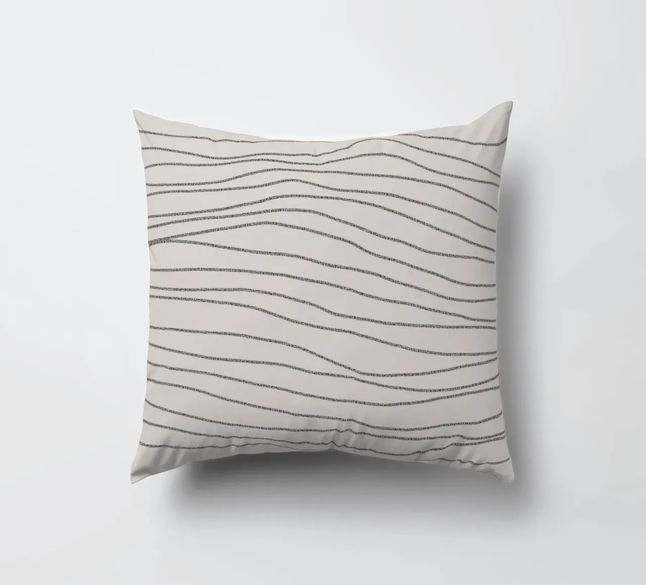 Minimal Charcoal Lines on Light Neutral | Abstract Landscape cuscino da sabidussi