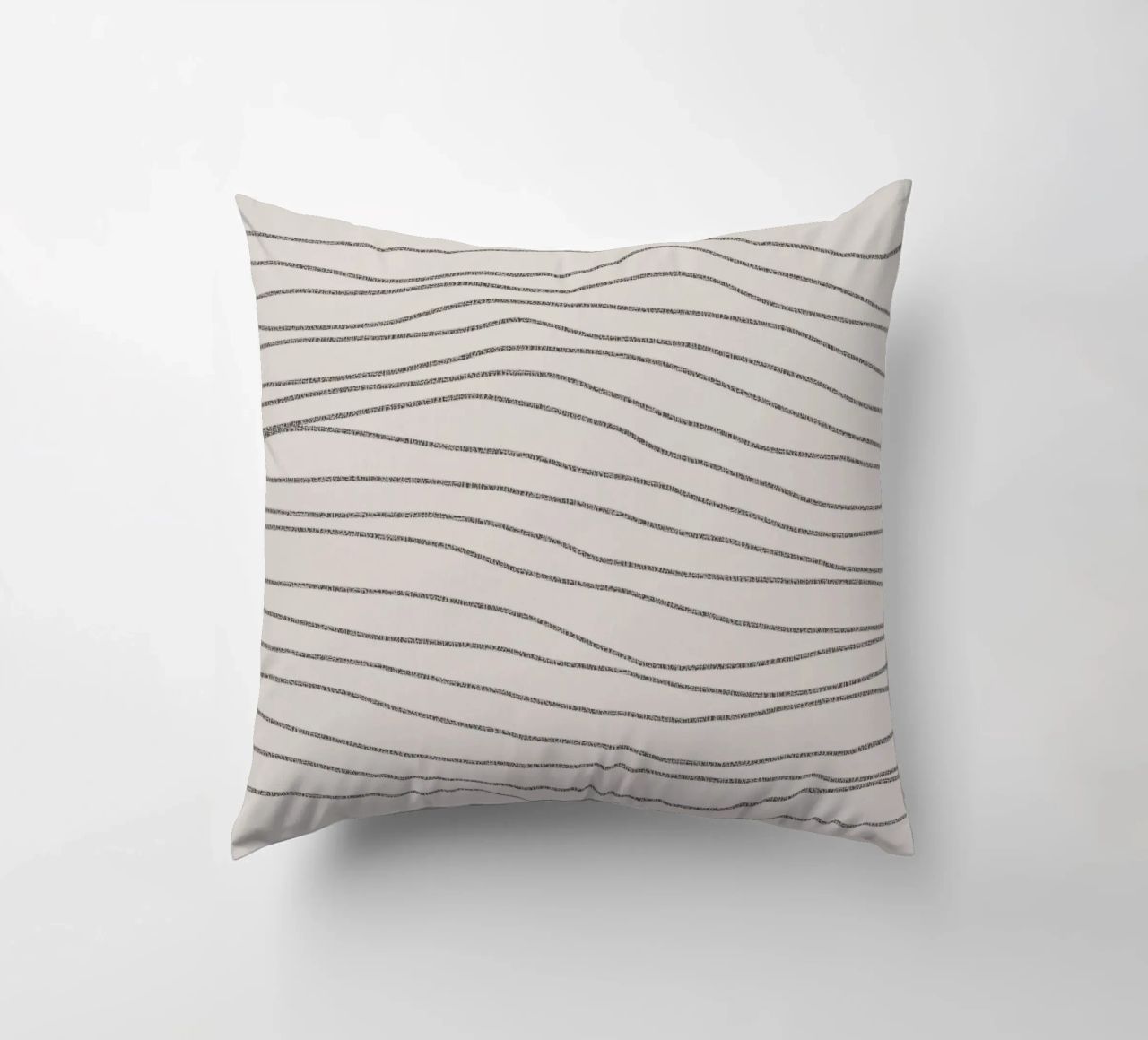 Minimal Charcoal Lines on Light Neutral | Abstract Landscape cuscino da sabidussi