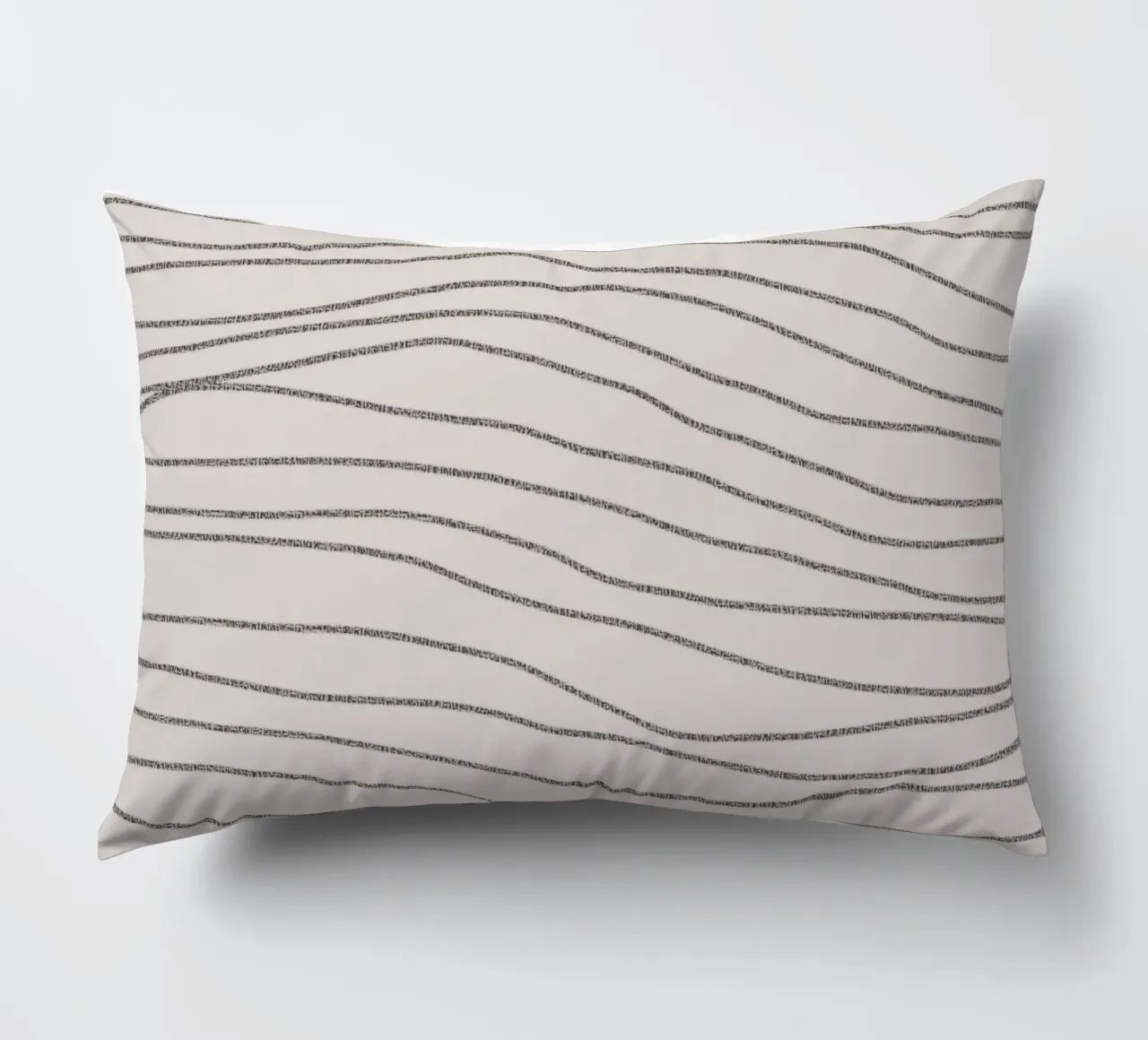 Minimal Charcoal Lines on Light Neutral | Abstract Landscape cuscino da sabidussi