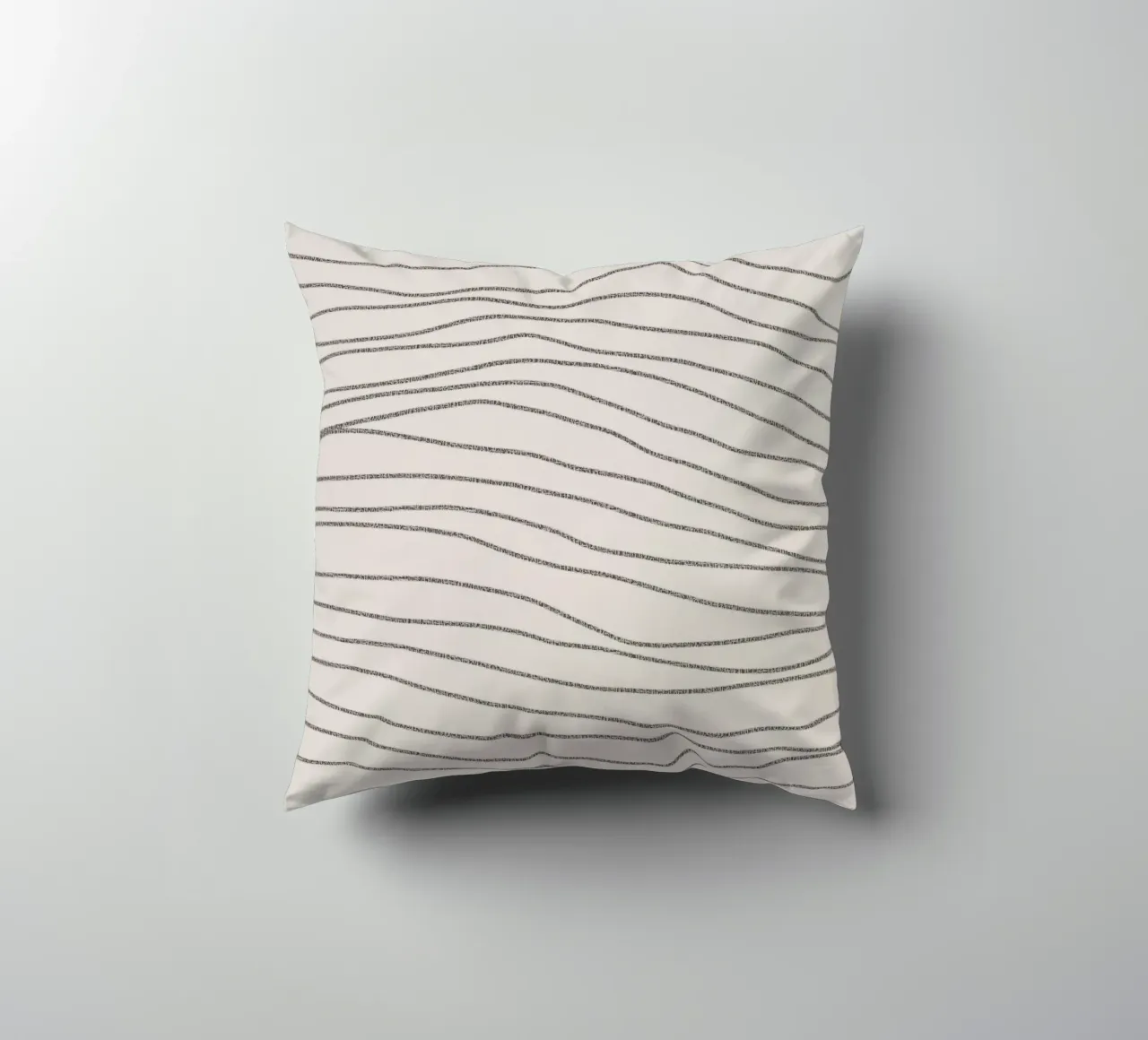 Minimal Charcoal Lines on Light Neutral | Abstract Landscape cuscino da sabidussi