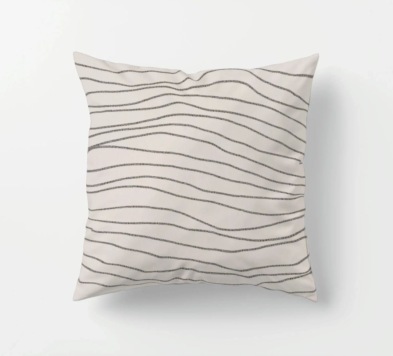Minimal Charcoal Lines on Light Neutral | Abstract Landscape cuscino da sabidussi