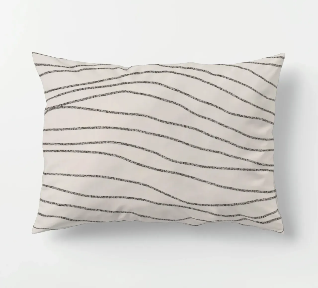 Minimal Charcoal Lines on Light Neutral | Abstract Landscape cuscino da sabidussi