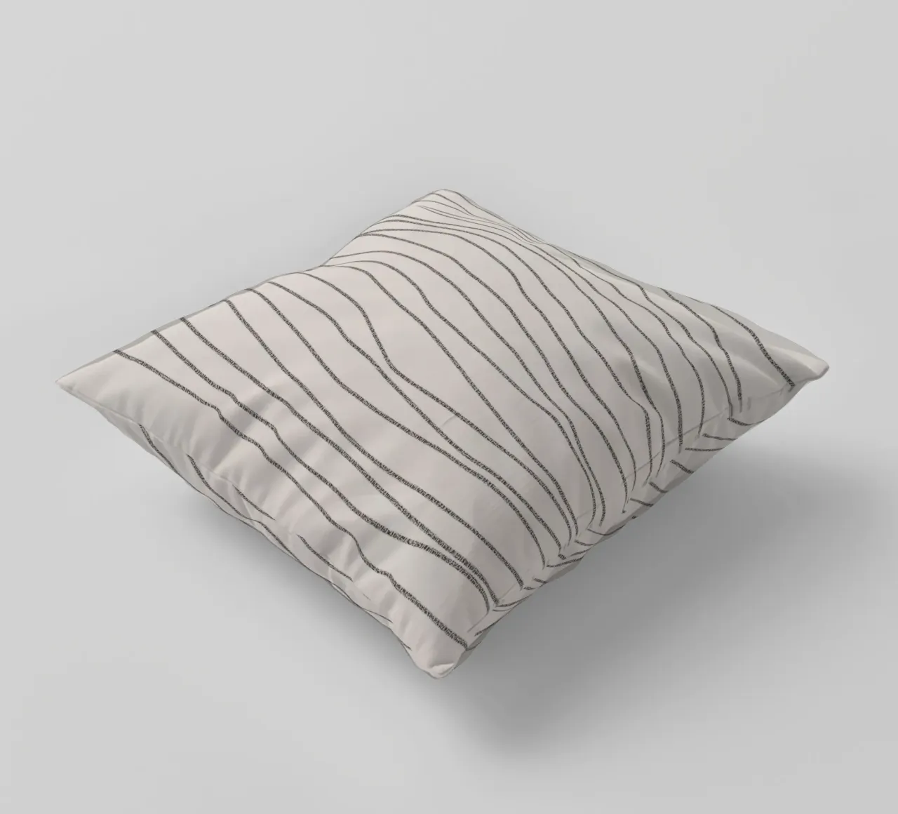 Minimal Charcoal Lines on Light Neutral | Abstract Landscape cuscino da sabidussi