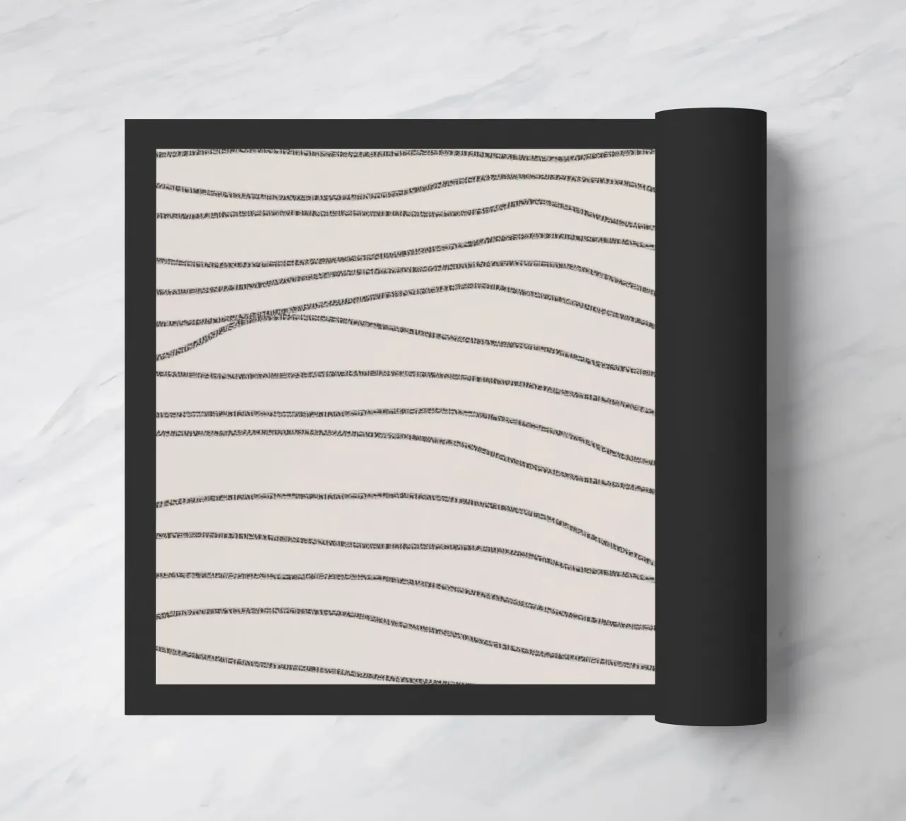 Minimal Charcoal Lines on Light Neutral | Abstract Landscape Fußmatte von sabidussi