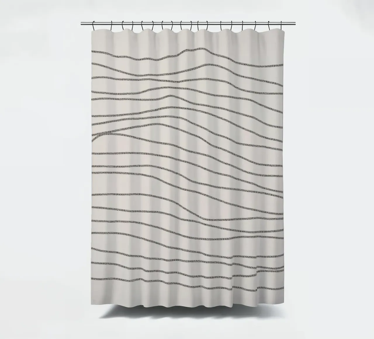 Minimal Charcoal Lines on Light Neutral | Abstract Landscape tenda da doccia da sabidussi