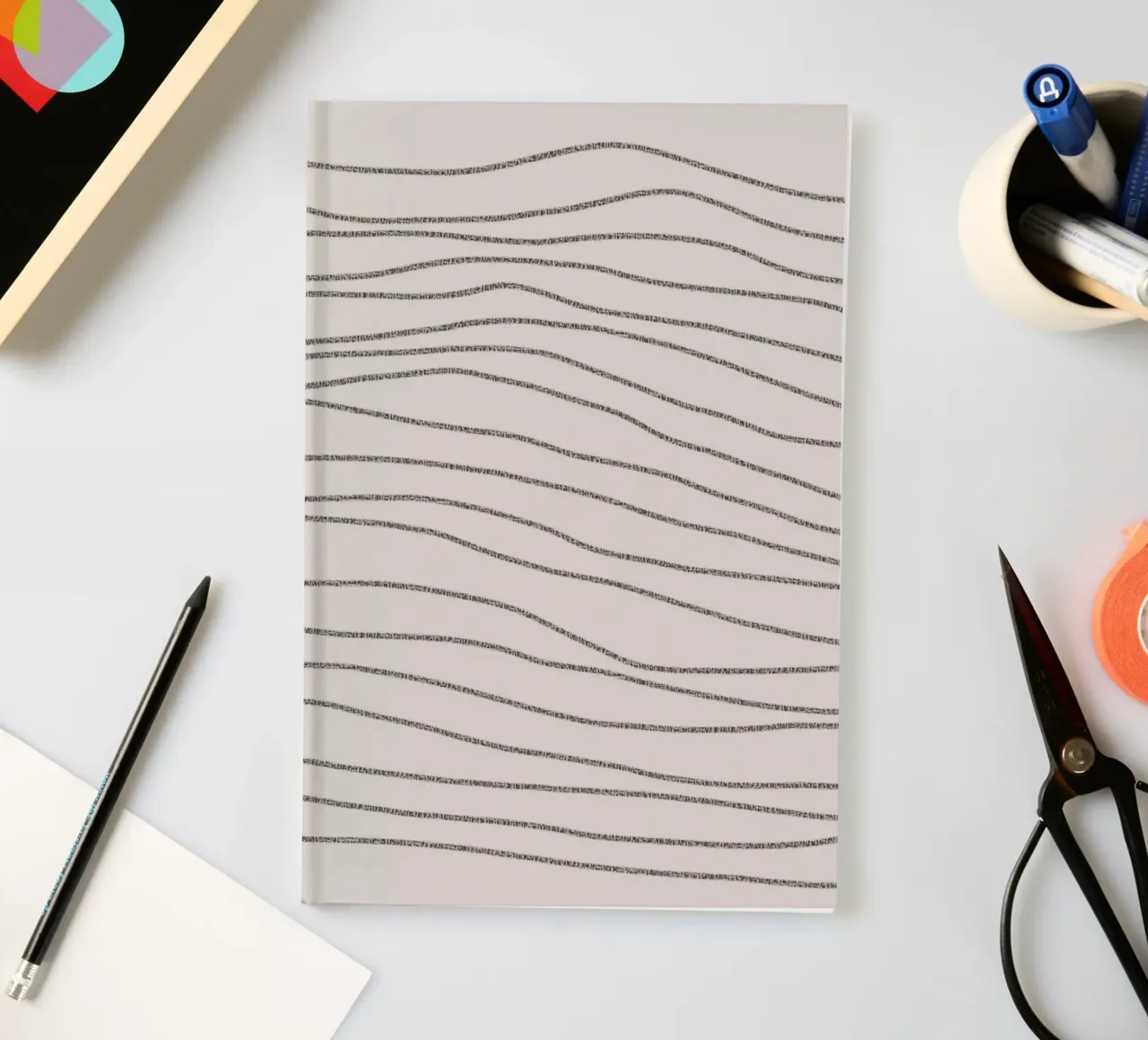 Minimal Charcoal Lines on Light Neutral | Abstract Landscape notebook by sabidussi