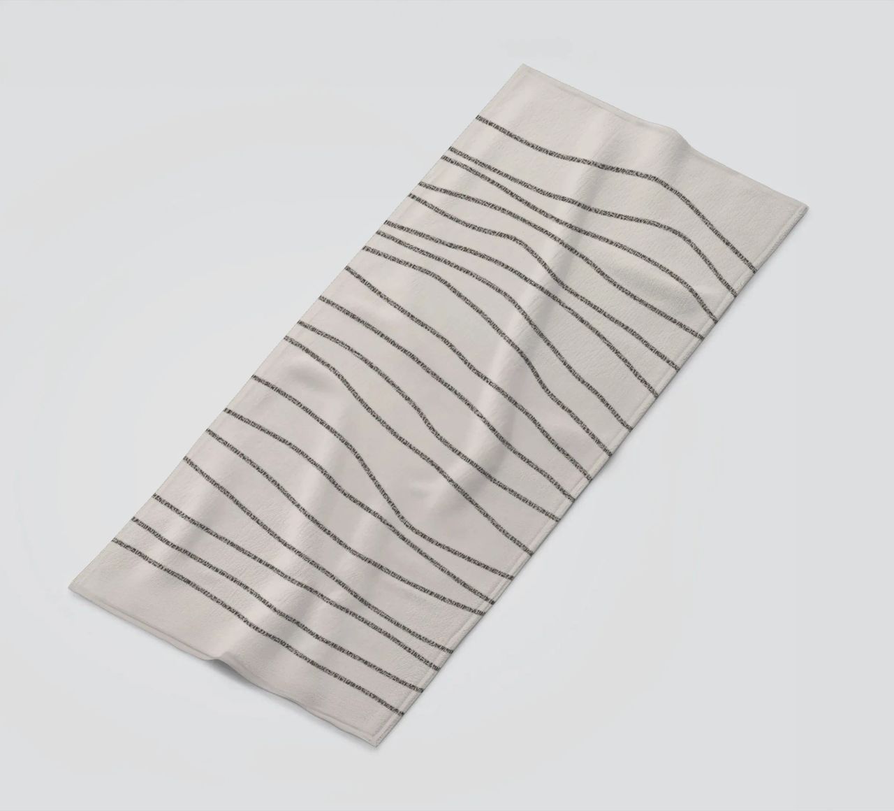 Minimal Charcoal Lines on Light Neutral | Abstract Landscape telo mare da sabidussi