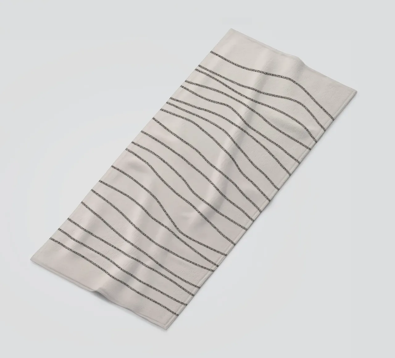 Minimal Charcoal Lines on Light Neutral | Abstract Landscape strandhanddoek van sabidussi