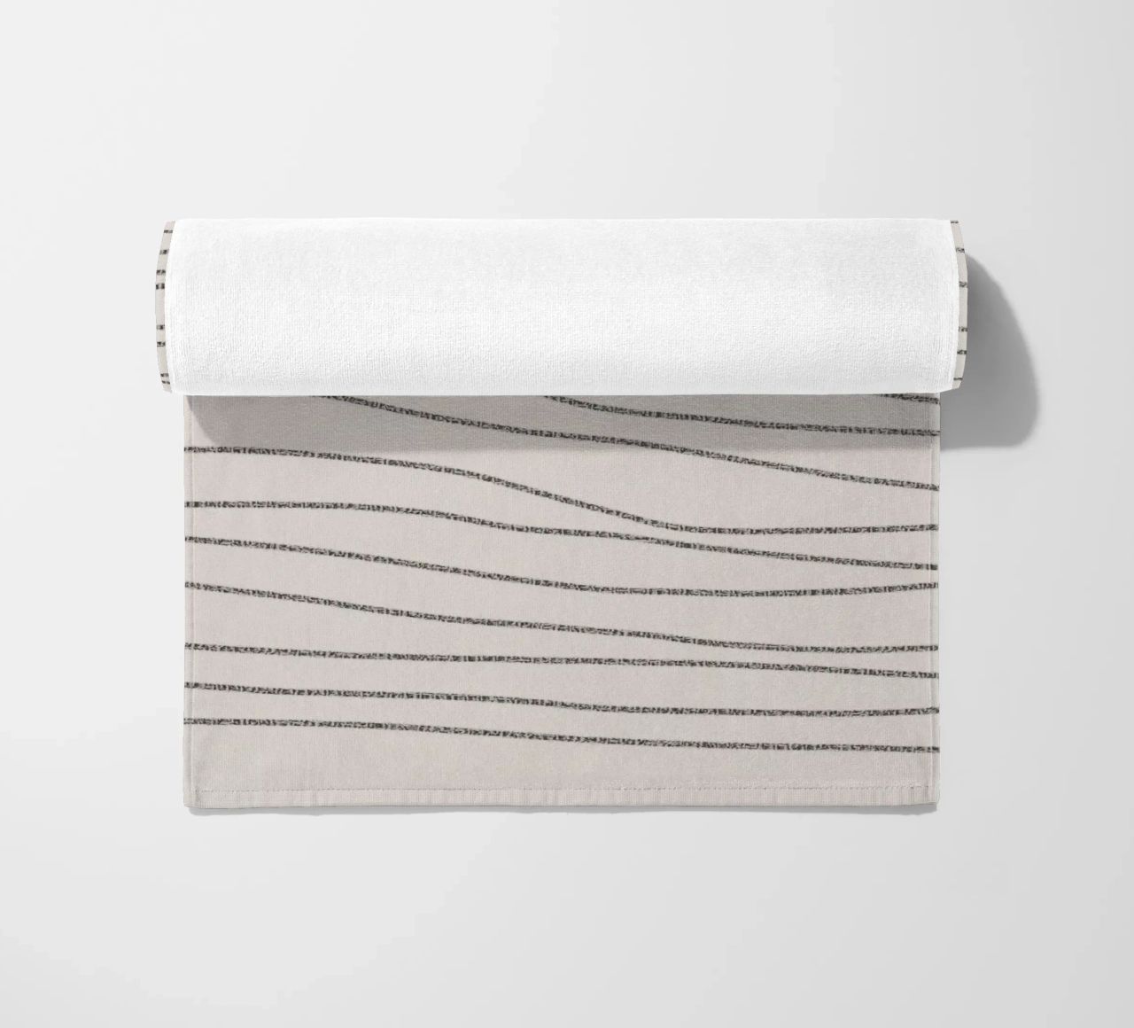Minimal Charcoal Lines on Light Neutral | Abstract Landscape telo mare da sabidussi