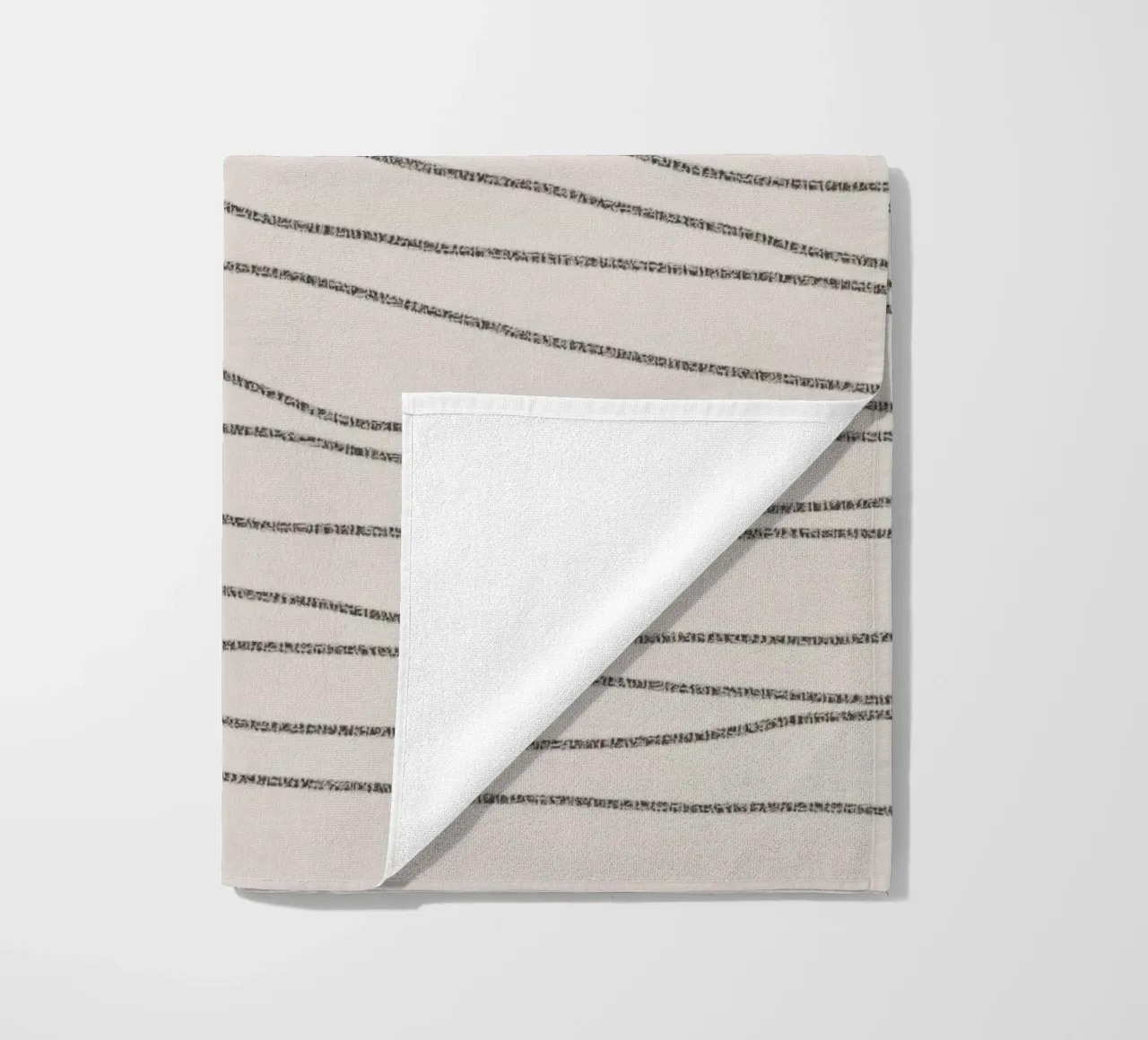 Minimal Charcoal Lines on Light Neutral | Abstract Landscape Strandtuch von sabidussi