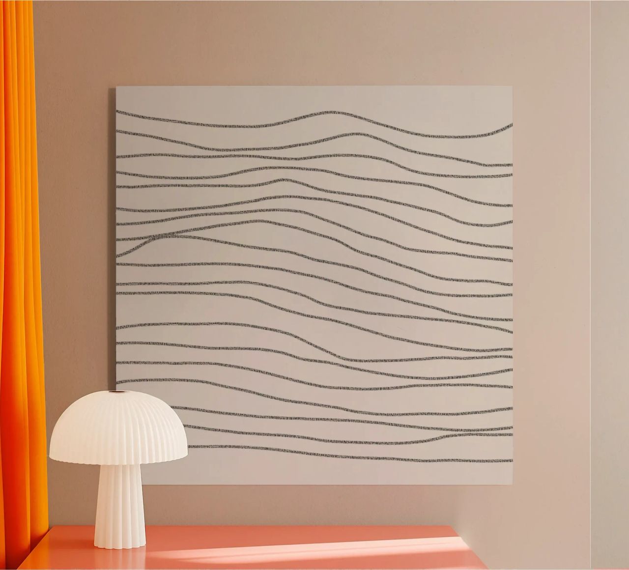 Minimal Charcoal Lines on Light Neutral | Abstract Landscape plexiglass da sabidussi