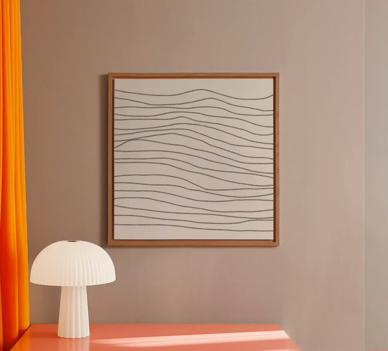 Minimal Charcoal Lines on Light Neutral | Abstract Landscape aluminio dibond de sabidussi