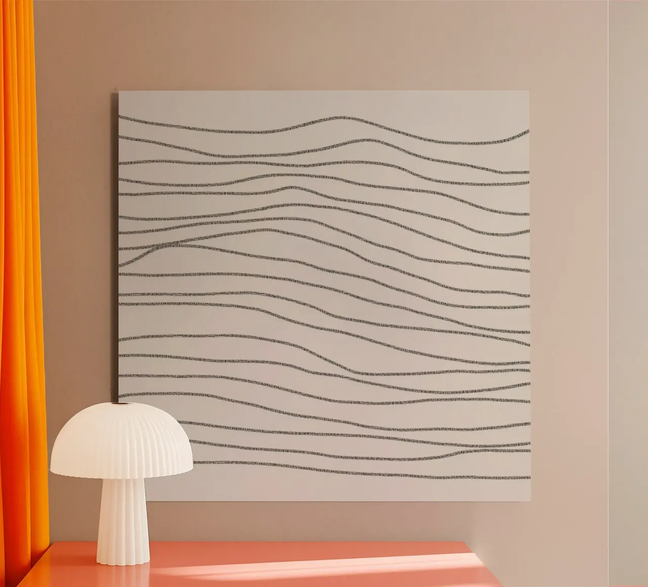 Minimal Charcoal Lines on Light Neutral | Abstract Landscape aluminio dibond de sabidussi