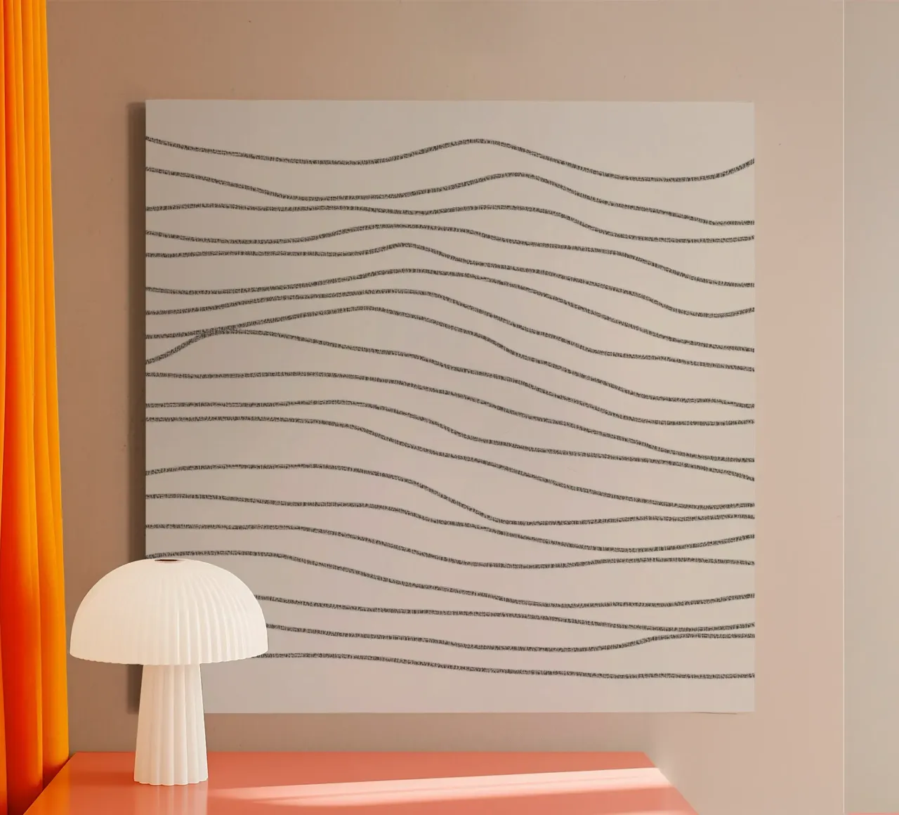 Minimal Charcoal Lines on Light Neutral | Abstract Landscape canvas van sabidussi