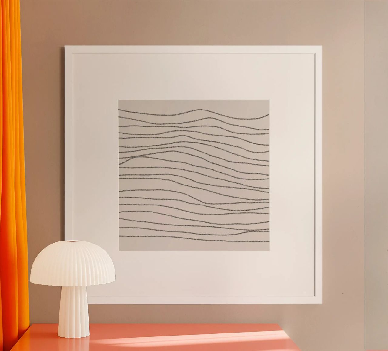 Minimal Charcoal Lines on Light Neutral | Abstract Landscape poster da sabidussi