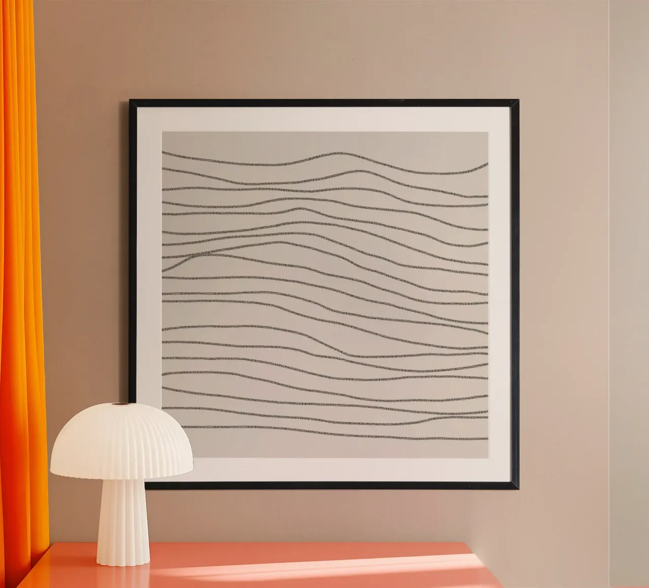 Minimal Charcoal Lines on Light Neutral | Abstract Landscape Hahnemühle von sabidussi