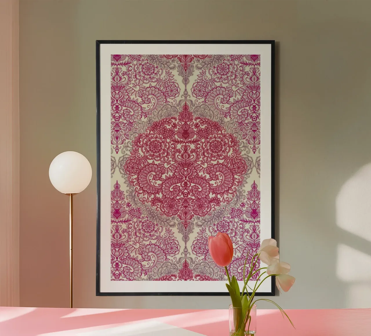 Happy Place Doodle in Pink poster da Micklyn Le Feuvre