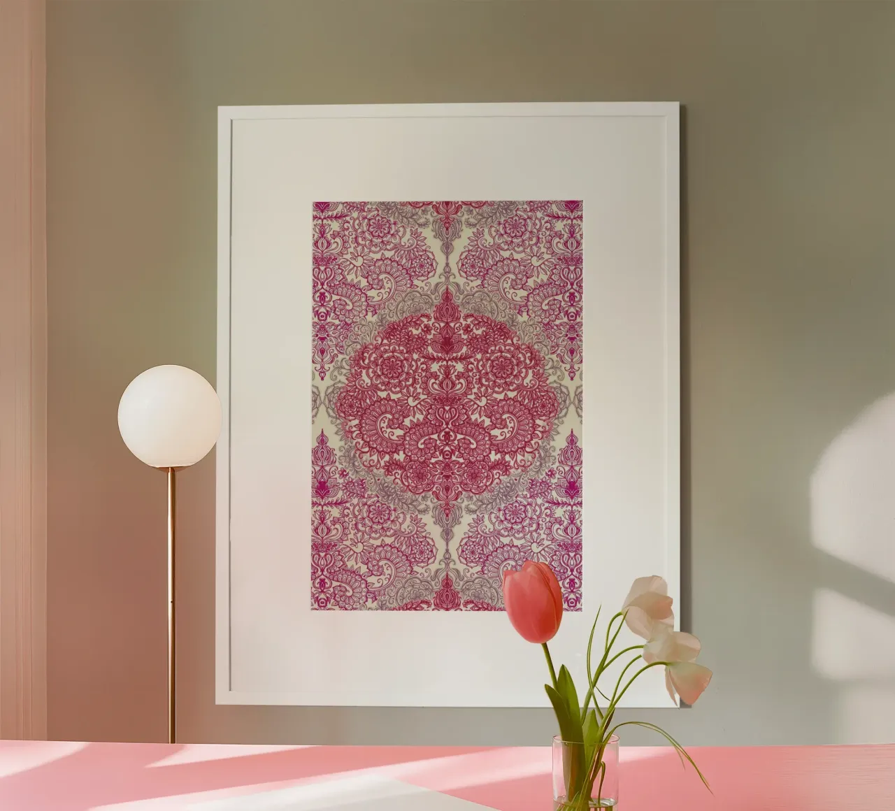 Happy Place Doodle in Pink poster da Micklyn Le Feuvre