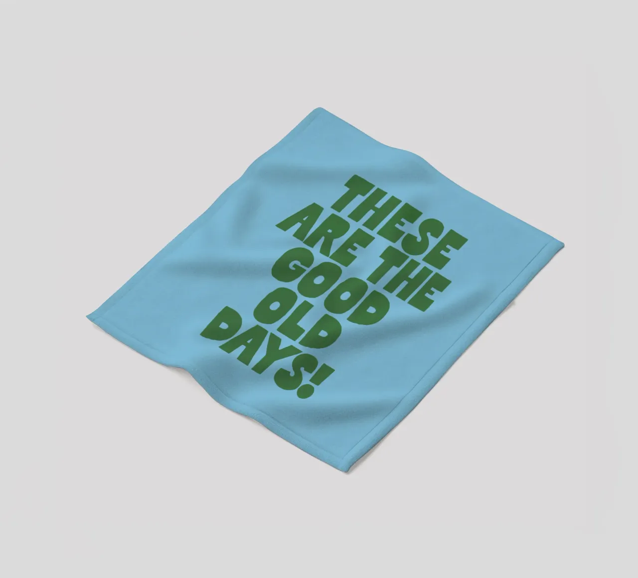 These Are the Good Old Days Typografie Ontwerp in Blauw fleecedeken van THE MOTIVATED TYPE