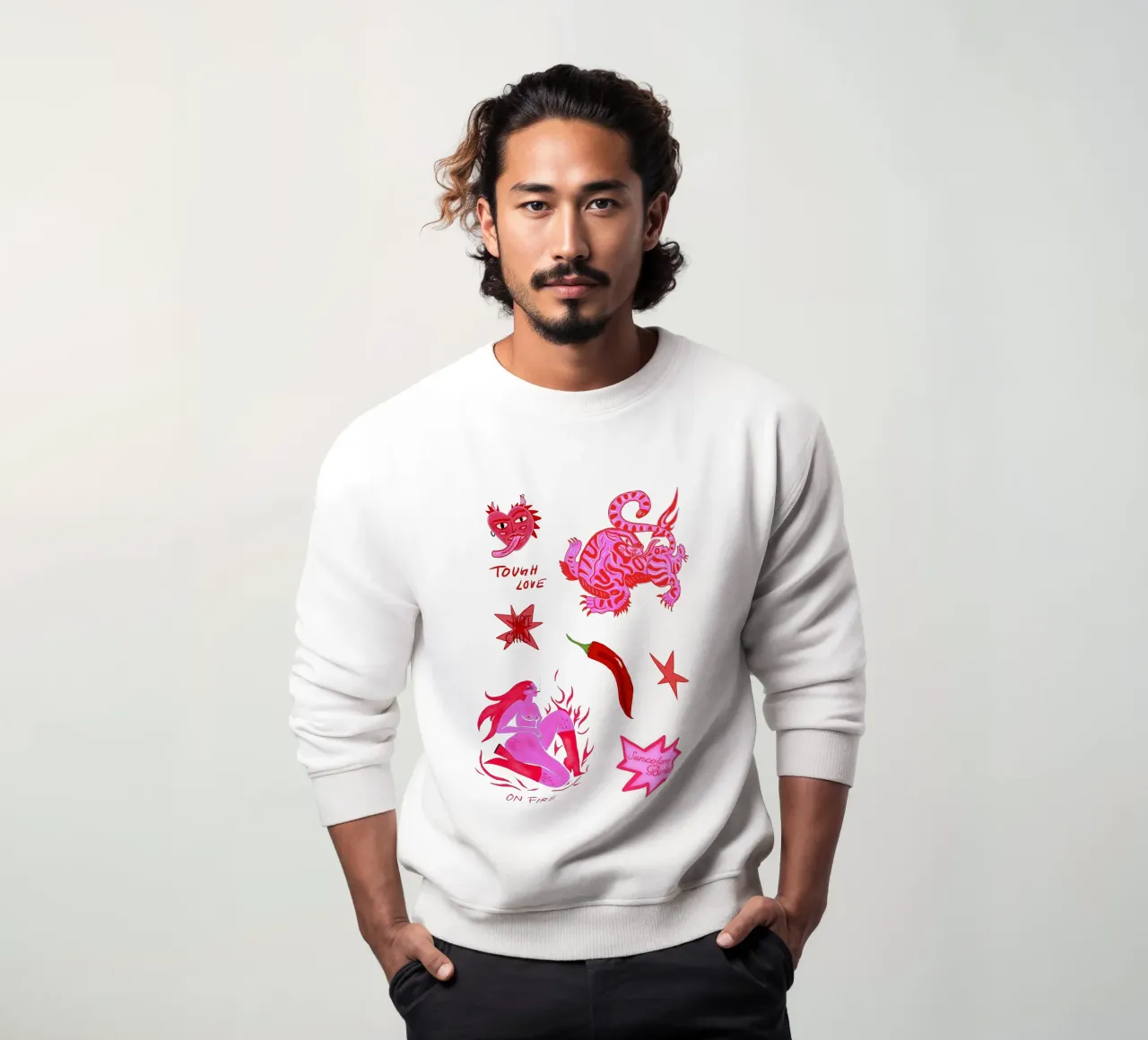 Fierce and Playful: Hot Chili Vibes sudadera de suncoloredberlin