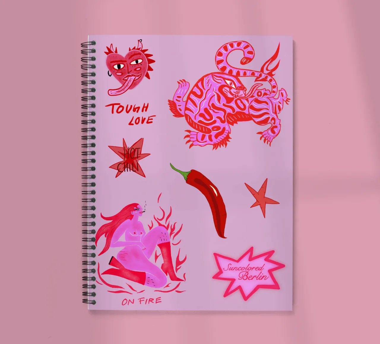 Fierce and Playful: Hot Chili Vibes diario ad anelli da suncoloredberlin