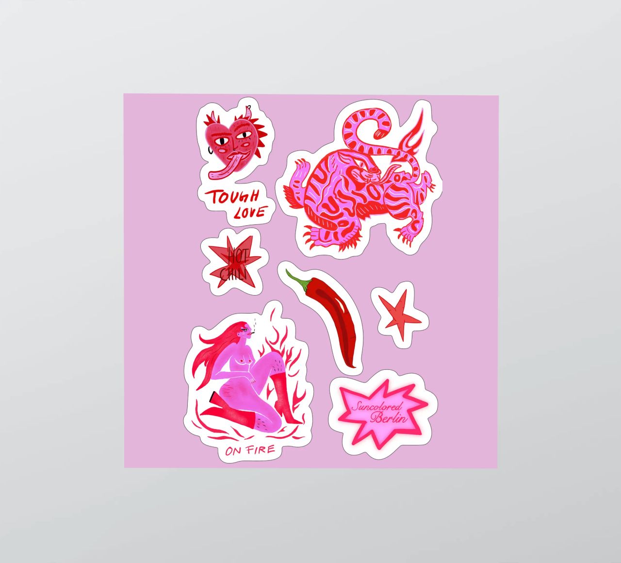 Fierce and Playful: Hot Chili Vibes Sticker von suncoloredberlin
