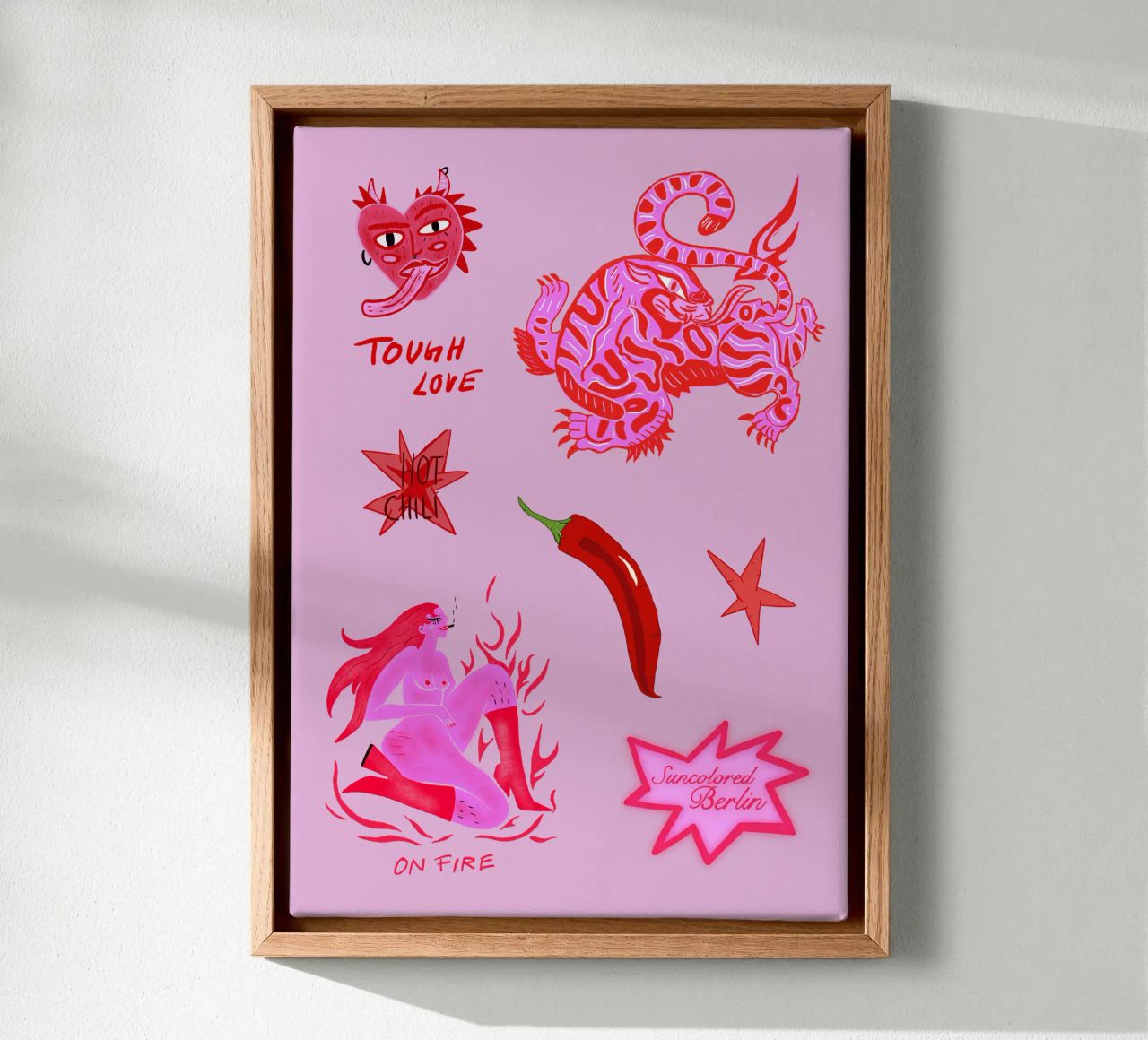 Fierce and Playful: Hot Chili Vibes canvas by suncoloredberlin