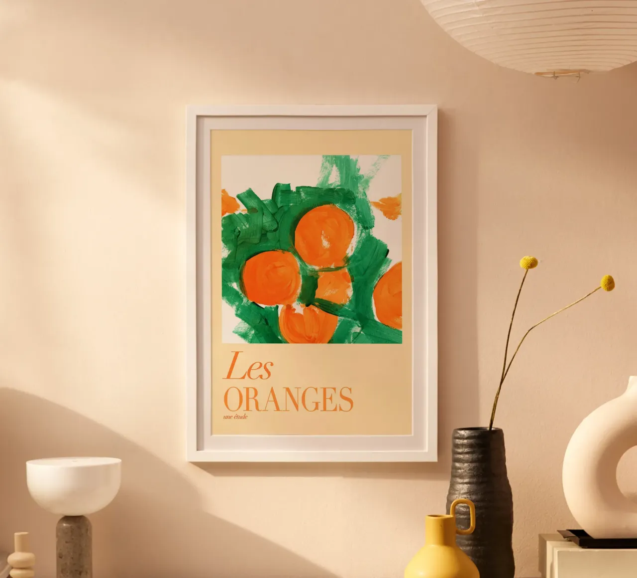 Le arance Uno studio 1 poster con telaio in legno da Cartissi
