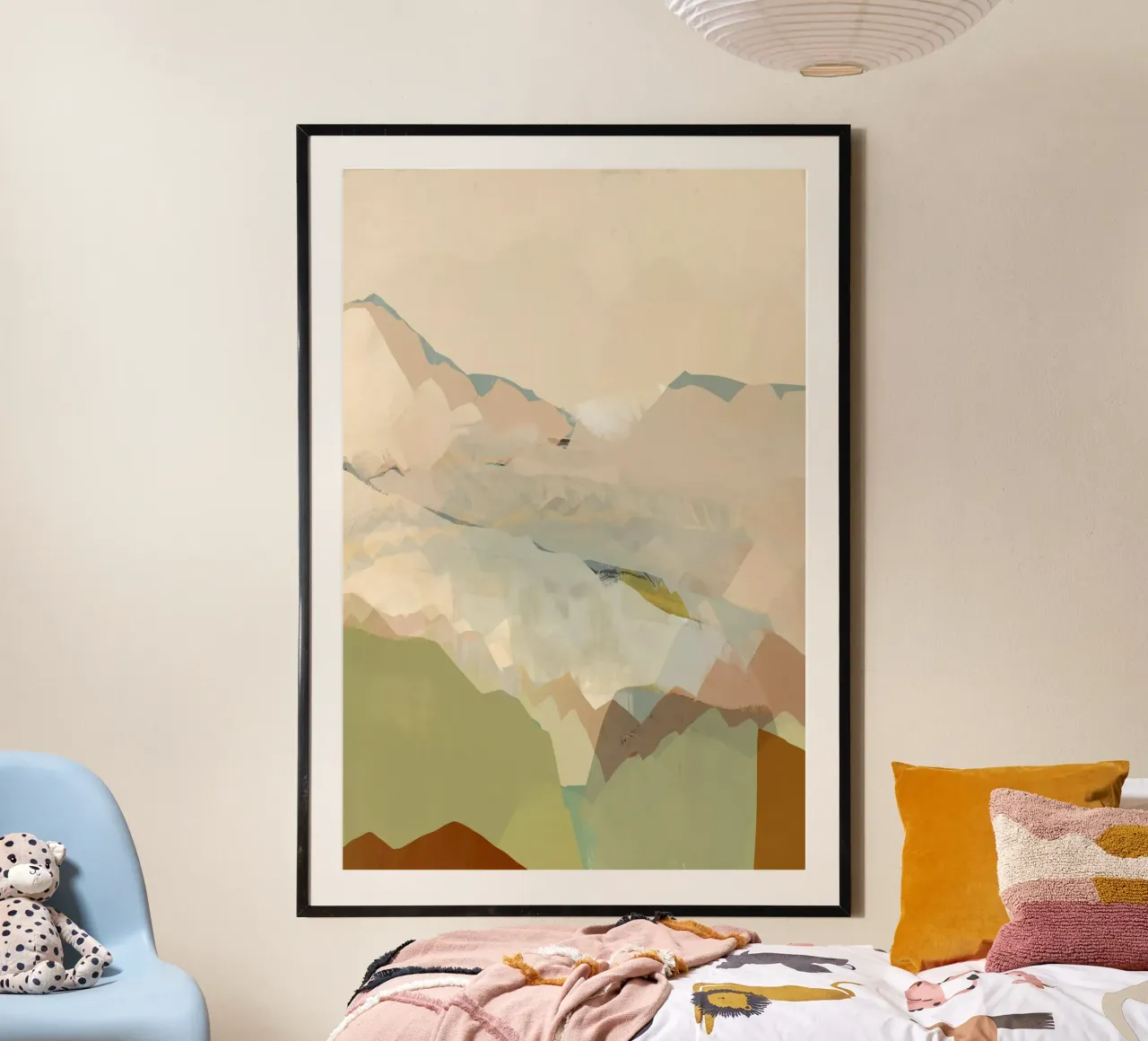 Cordillera del Melocotón I poster con marco de madera de Cartissi