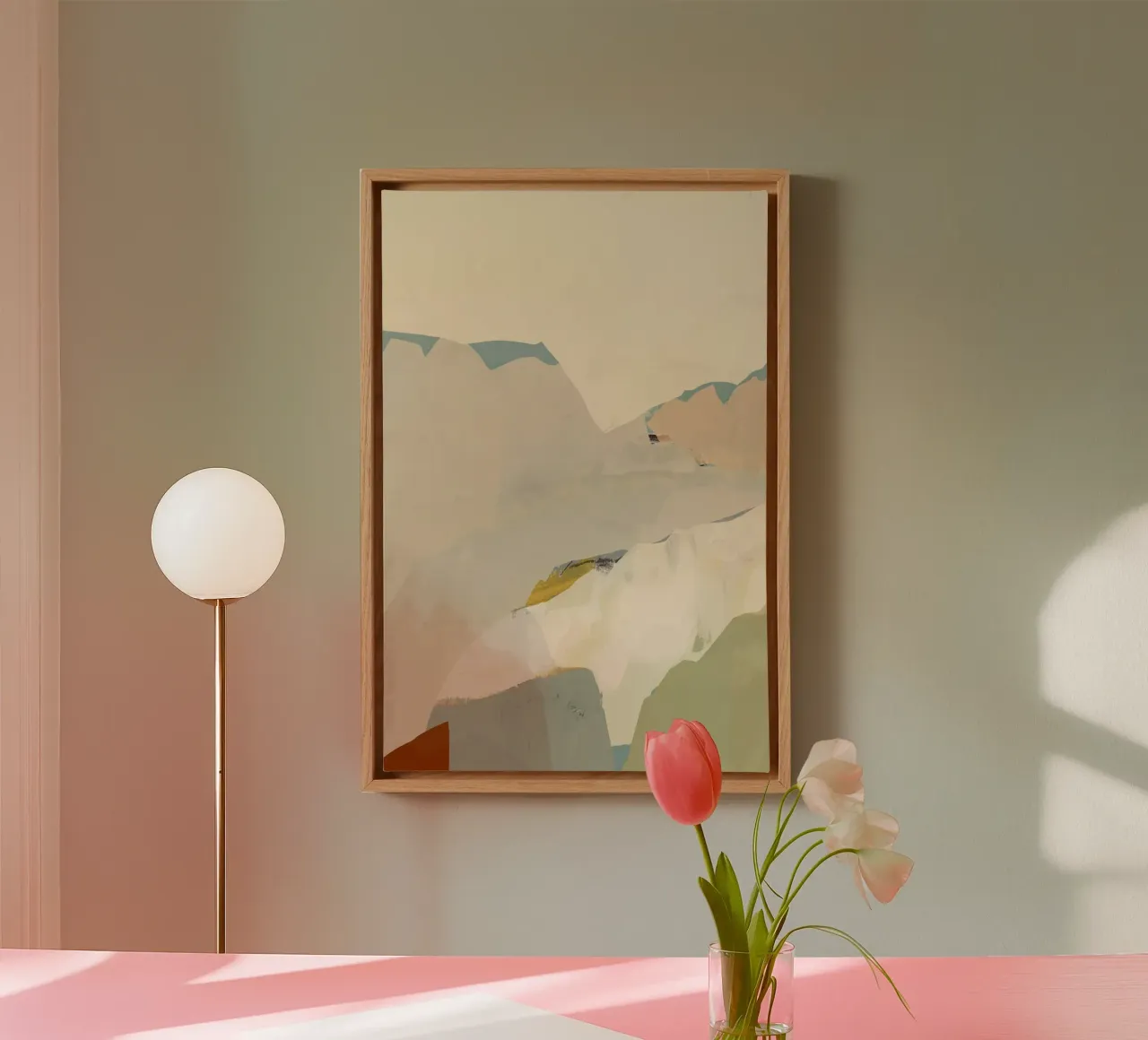Peachy Mountain Range II canvas by Cartissi