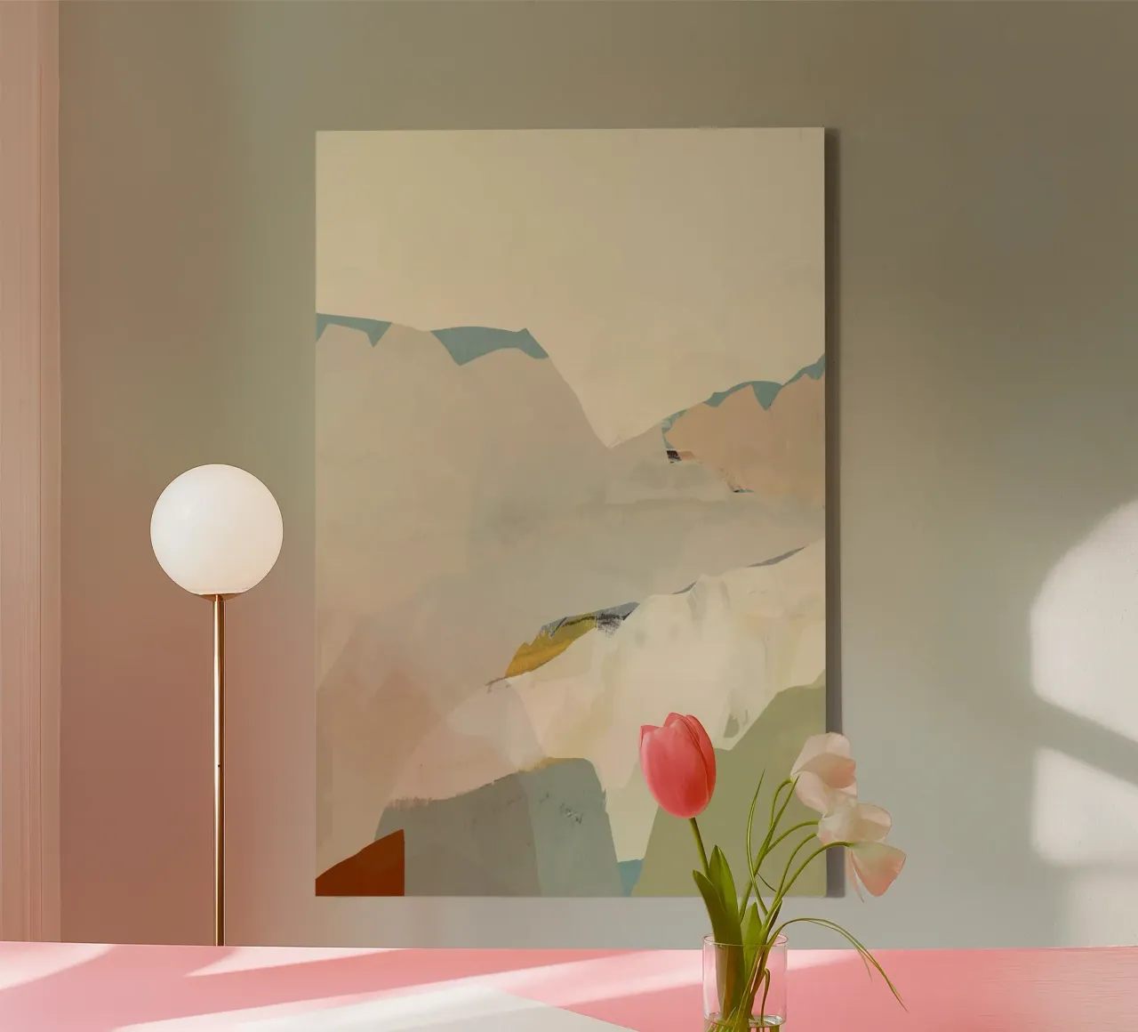 Peachy Mountain Range II canvas by Cartissi